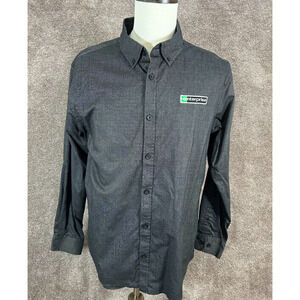 Enterprise Shirt Mens XL Black Gray Long Sleeve Button Down Collar Dress Casual‎